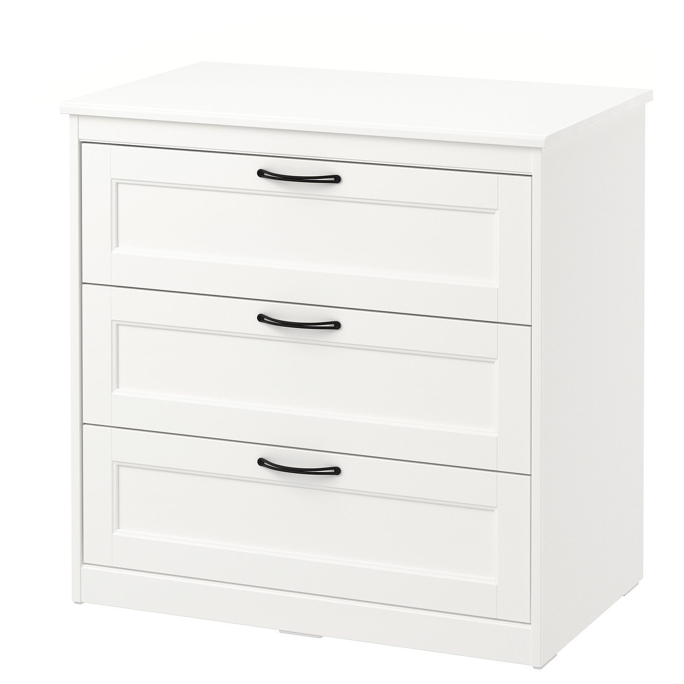 Møbelmontering SONGESAND Kommode 3 skuffer, hvid, 82×81 cm