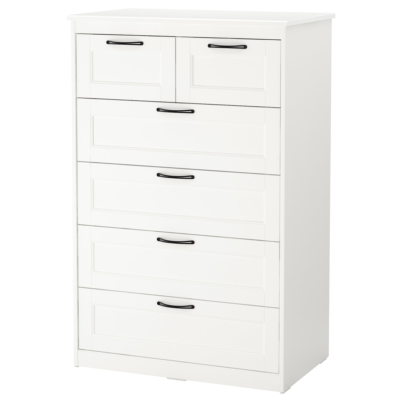 Møbelmontering SONGESAND Kommode 6 skuffer, hvid, 82×126 cm