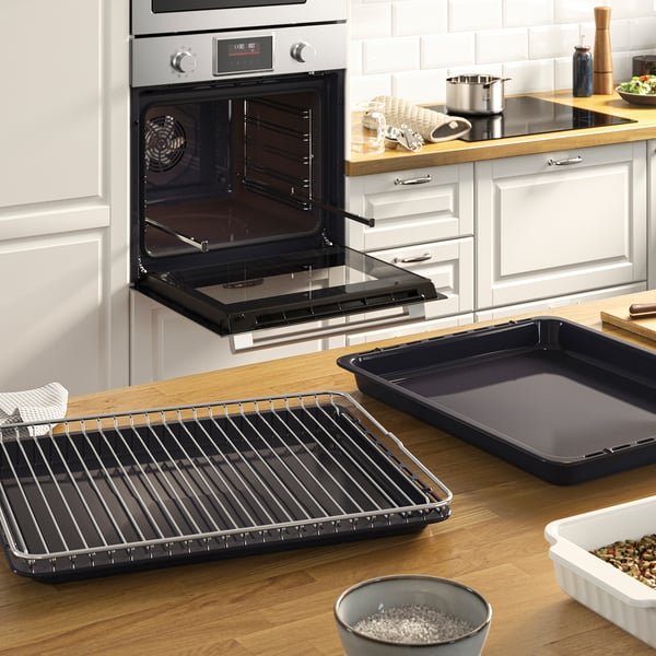 STENABY Varmluftsovn, tilføjet dampfunktion bagefunktion/stålfarvet IKEA 500