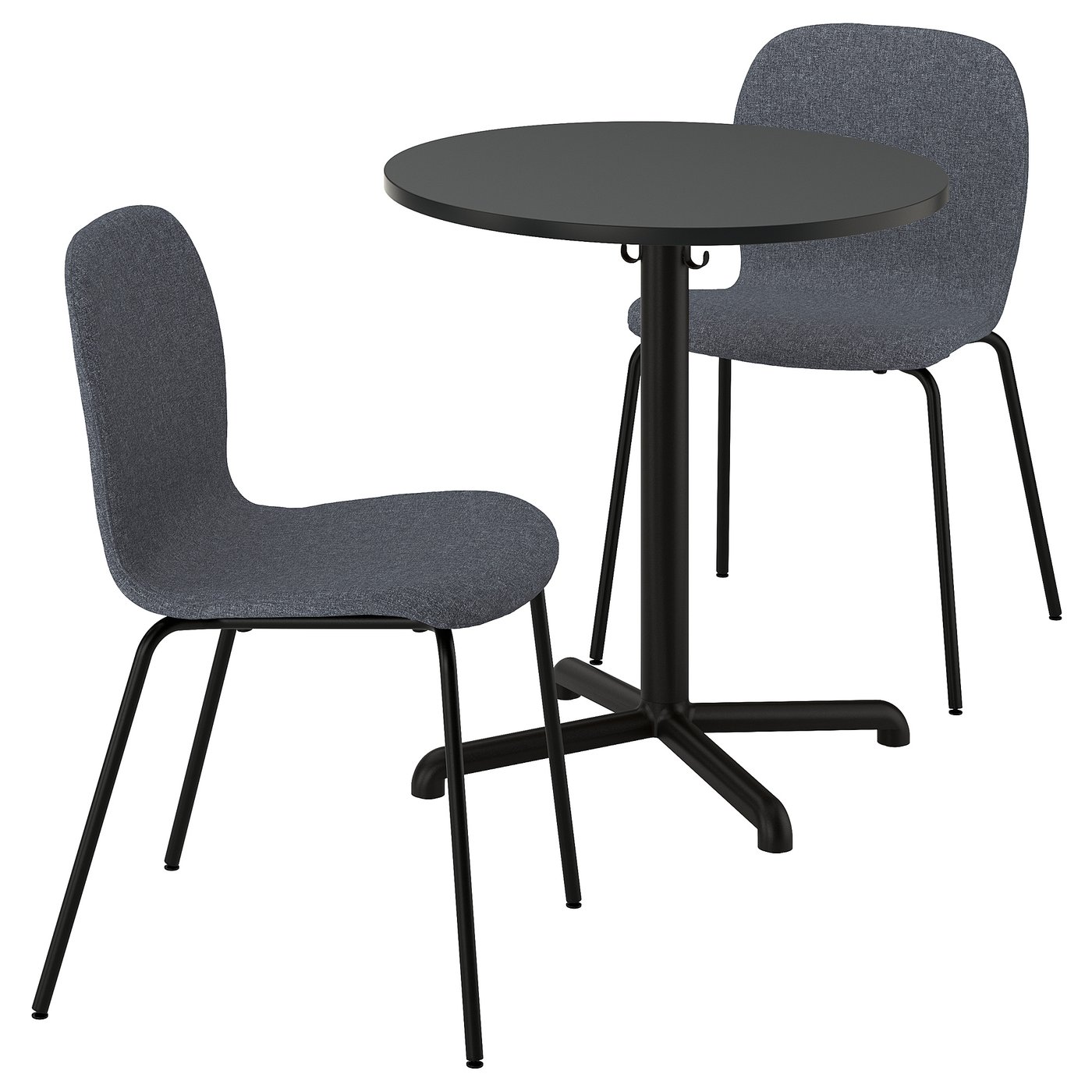Møbelmontering STENSELE / KARLPETTER Bord og 2 stole, antracit antracit/GUNNARED mellemgrå sort, 70 cm | Billig & Hurtig i København