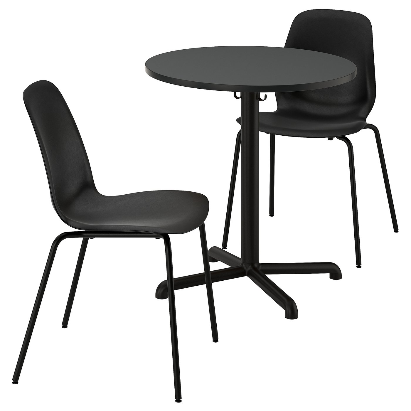 Møbelmontering STENSELE / LIDÅS Bord og 2 stole, antracit antracit/sort/sort, 70 cm | Billig & Hurtig i København