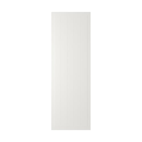 En hvid, rektangulær, panelbeklædt STENSUND-dør af fiberplade med en glat, lakeret finish.