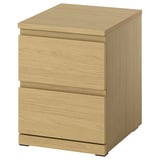 STORKLINTA Kommode 2 skuffer, egetræsmønstret/med 2 skuffer, 40x50x53 cm