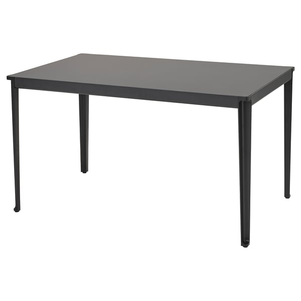 IKEA TEGELÖN udendørs rektangulært spisebord, mørkegrå, metalben.
