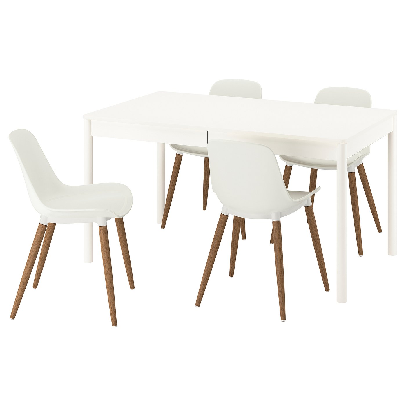 Møbelmontering TONSTAD Bord og 4 stole, råhvid/hvid, 140/196×85 cm