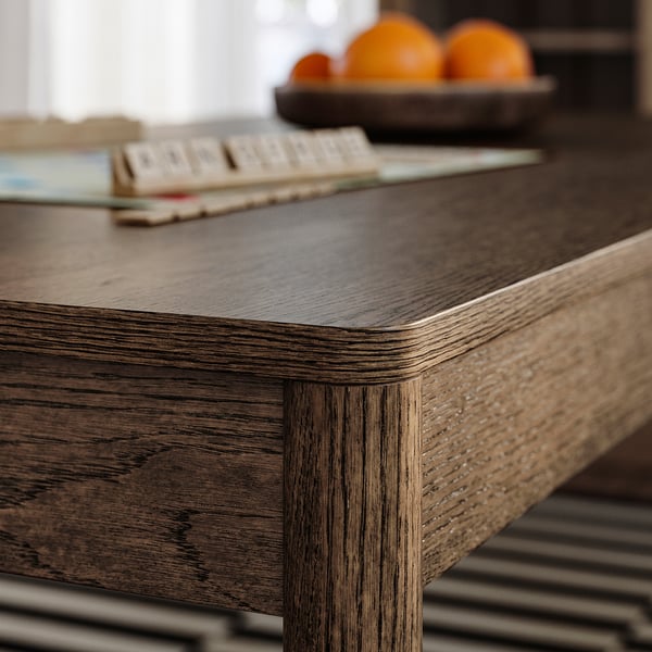 TONSTAD / MÅRENÄS Bord og 4 stole, brun egetræsfiner/GUNNARED beige sort, 150x80 cm