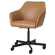 TOSSBERG drejelig kontorstol i brunt læder, justerbar, ergonomisk rygstøtte, holdbare hjul, slankt moderne design.