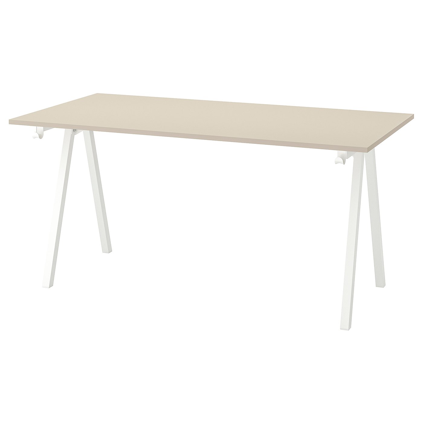 Møbelmontering TROTTEN Skrivebord, beige/hvid, 160×80 cm