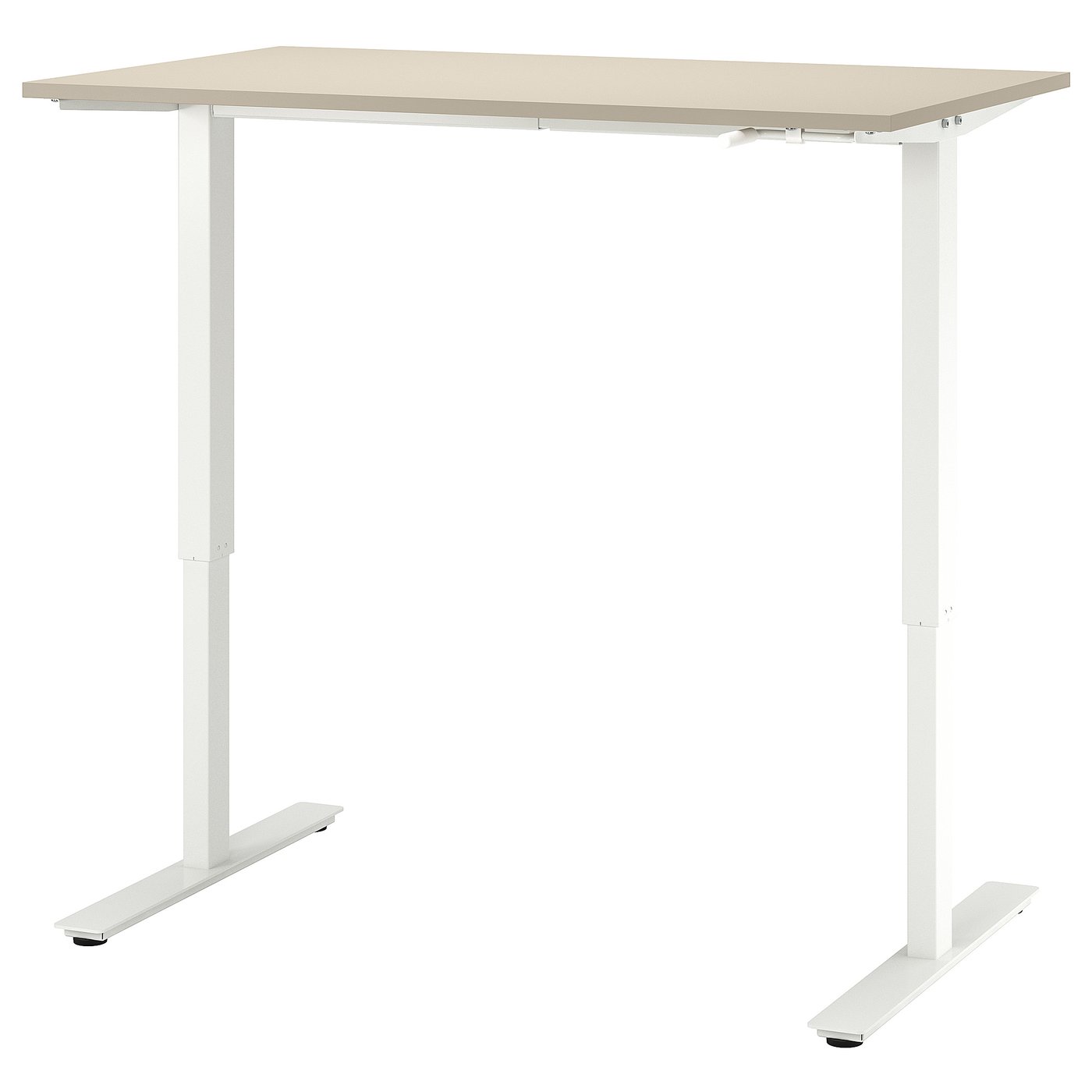Møbelmontering TROTTEN Skrivebord hæve/sænke, beige/hvid, 120×70 cm