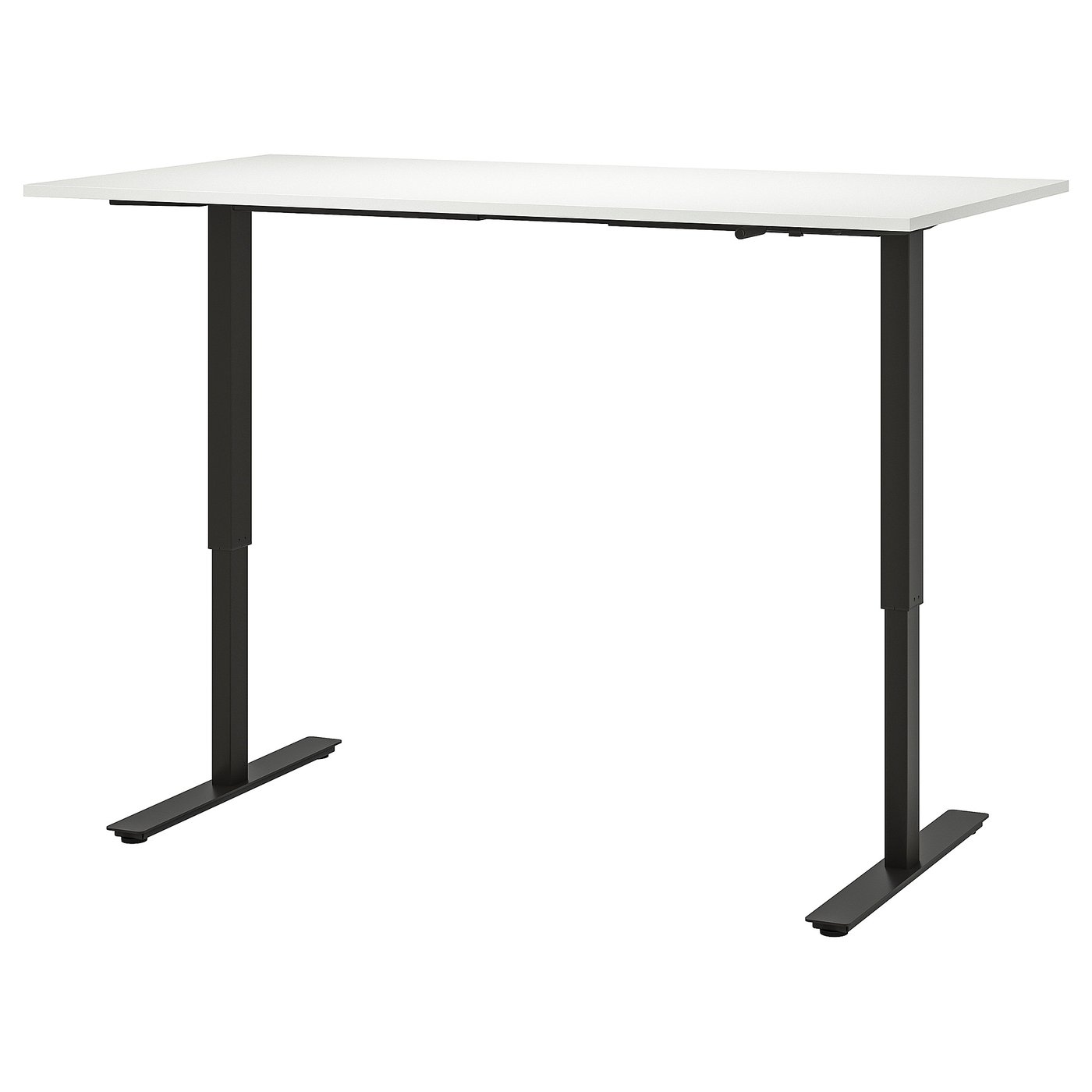 Møbelmontering TROTTEN Skrivebord hæve/sænke, hvid/antracit, 160×80 cm