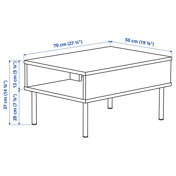 Sidebord, antracit, 70x50 -