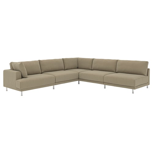 UPPÅKRA Modulopbygget hjørnesofa, 6-pers., åben ende, højre/Johanneshov brun-beige