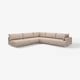 Moderne UPPÅKRA hjørnesofa, lys beige, minimalistisk design, bløde puder, kromben.