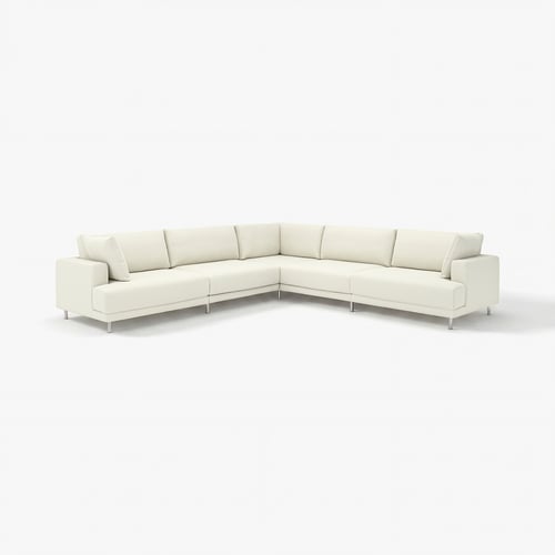 UPPÅKRA cremefarvet hjørnesofa, moderne, blød, med metalben, perfekt til familieafslapning.