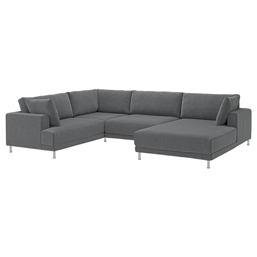 UPPÅKRA U-formet sofa, 4,5-pers., med chaiselong, højre/Johanneshov mørkegrå