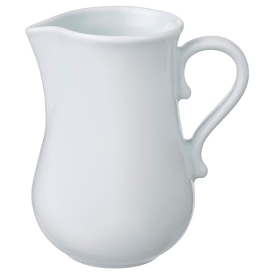 UPPLAGA hvid porcelænskande, klassisk design, robust, men delikat med flæsekanter, ideel køkken- eller borddekoration.