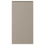 UPPLÖV beige køkkenskab med integreret greb et slankt, rektangulært design lavet af genbrugsmaterialer.