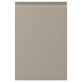 UPPLÖV beige køkkenskab med slankt, integreret greb og affasede kanter.