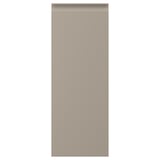 En beige UPPLÖV køkkenlåge med et slankt, moderne design med et sømløst integreret greb.