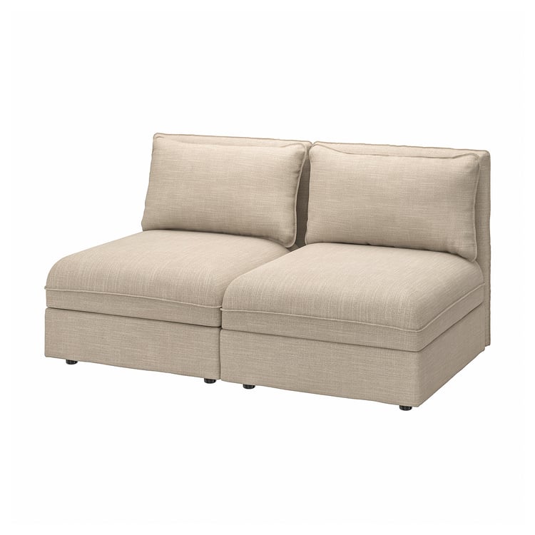 VALLENTUNA 2pers. modulopbygget sofa, Med opbevaring/Hillared beige IKEA
