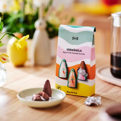 VÅRKÄNSLA Pose med harer af mælkechokolade, 96 g
