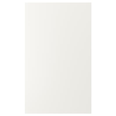 VEDDINGE hvidt køkkenskab; slankt, rektangulært, moderne design; glat, lakeret fiberpladefinish.