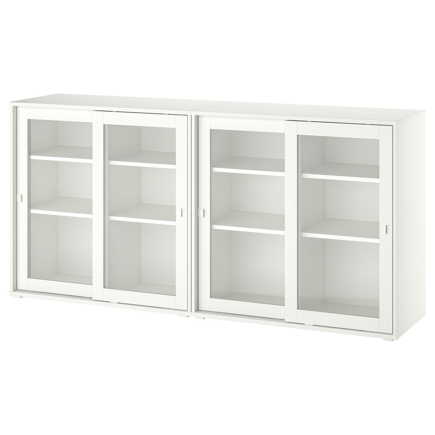 Møbelmontering VIHALS Opbevaringsløsning med vitrinelåger, hvid/klart glas, 190x37x90 cm