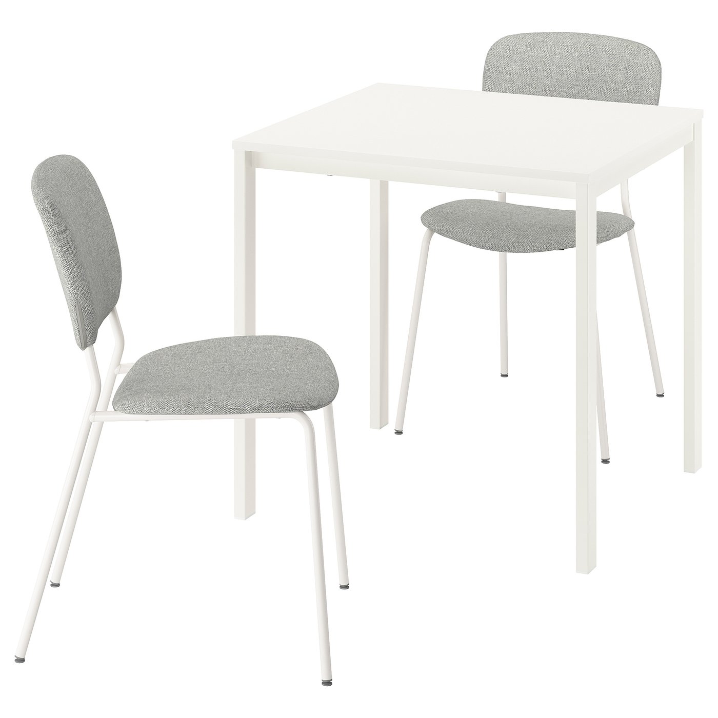 Møbelmontering VIHALS / VIHALS Bord og 2 stole, hvid hvid/hvid Tibbleby gråbeige, 74×74 cm | Billig & Hurtig i København