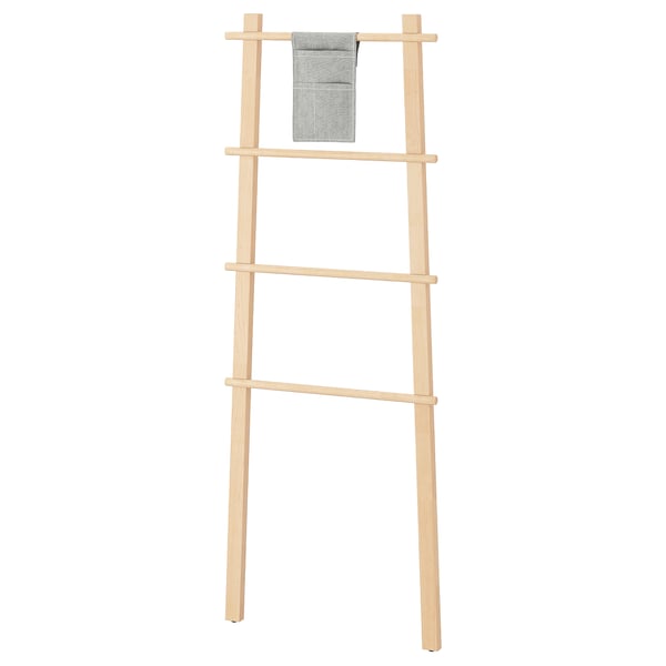 VILTO håndklædestativ i birke, design i stigestil til ophængning af håndklæder.