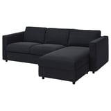 VIMLE l-formet sofa i mørkegrå med opbevaring chaiselong, moderne og hyggelig.