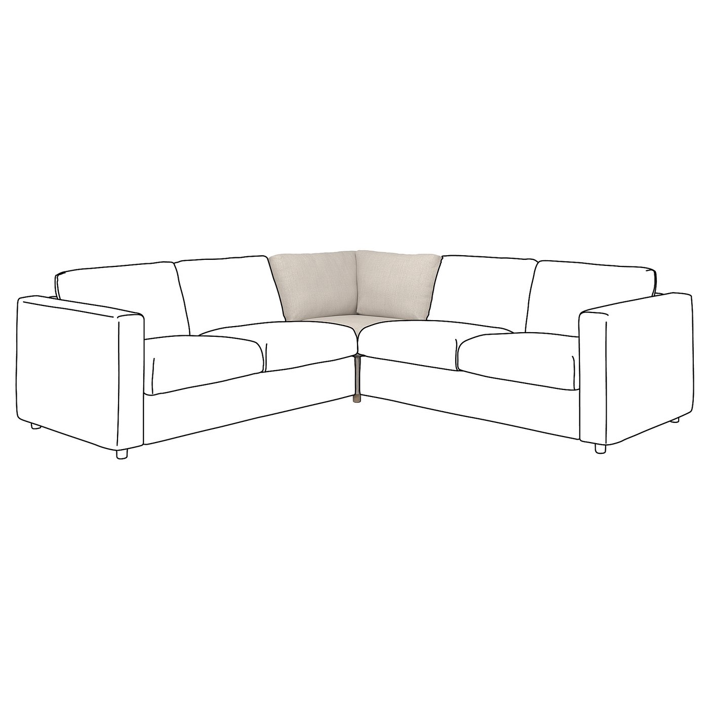 Møbelmontering VIMLE Hjørnesektion, Gunnared beige