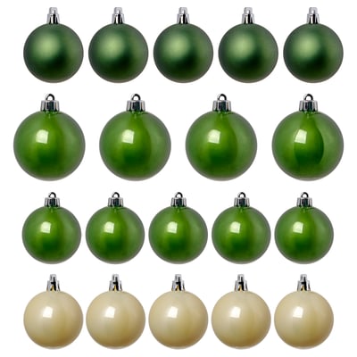 VINTERFINT Juletræspynt, 20 stk., grøn/hvid
