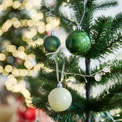 VINTERFINT Juletræspynt, 20 stk., grøn/hvid