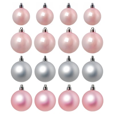 VINTERFINT Juletræspynt, 20 stk., pink/sølvfarvet