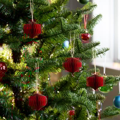 VINTERFINT Juletræspynt, kugle mørkerød, 6 cm