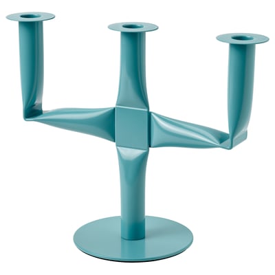 VINTERFINT Lysestage, til tre lys turkis, 23 cm