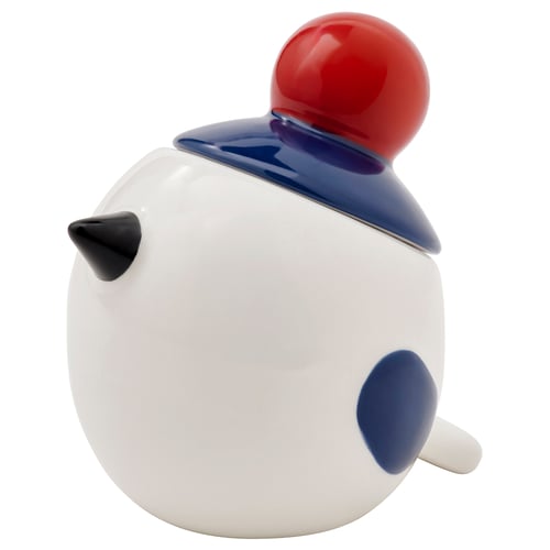 VINTERFINT Skål med låg, fugl hvid, 7 cm