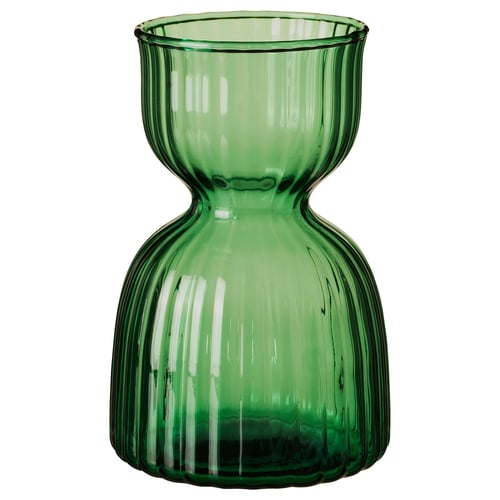 VINTERFINT Vase, mørkegrøn, 13 cm