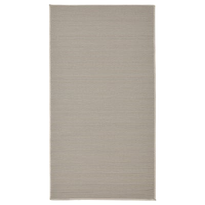 VIRKLUND tæppe, beige og grå, stribet, rektangulært, fladvævet, indendørs/udendørs.