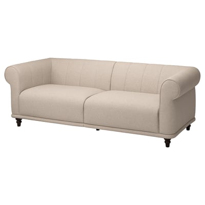 VISKAFORS sofa: beige, bløde kurver, klassisk design med dybt sæde, betræk i bomuldsblanding.