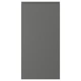En grå, rektangulær skabslåge med et glat, minimalistisk design. Den integrerede håndtag og er en del af VOXTORP-serien.