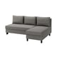 Modern grey l-shaped sofa, cosy & convertible, with storage & dark legs.