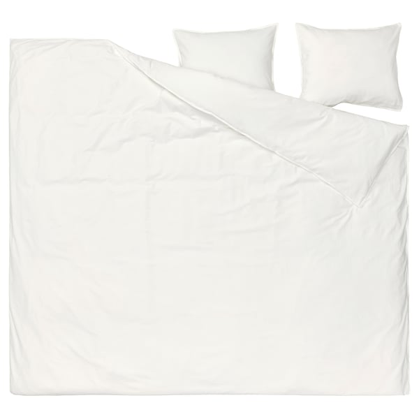 ÄNGSLILJA white bedding set, includes duvet and pillows, made of 100% cotton, simple design.
