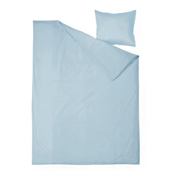 ÄNGSLILJA bedding set: light blue duvet & pillow, soft cotton.