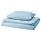 Blue bedding set - cotton duvet & pillowcases, soft & modern.