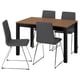 ÅLHULT / LILLÅNÄS Table and 4 chairs, black/brown/Gunnared dark grey chrome-plated, 120x80 cm