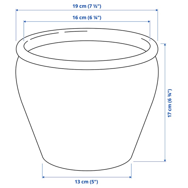 Illustration with measurements for the product: AMBRARÖNN.