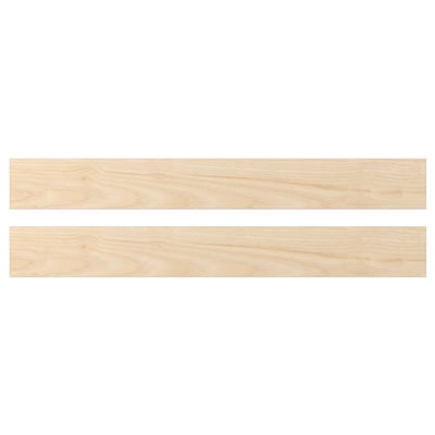 Two light ash wood texture panels, modern design, melamine and paper foil finish, rectangle shape.
