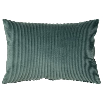 ÅSVEIG: green corduroy throw pillow, rectangular shape, simple design.