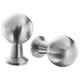 Stainless steel BAGGANÄS knobs, round and sleek, modern design ideal for cabinet handles and drawer pulls.